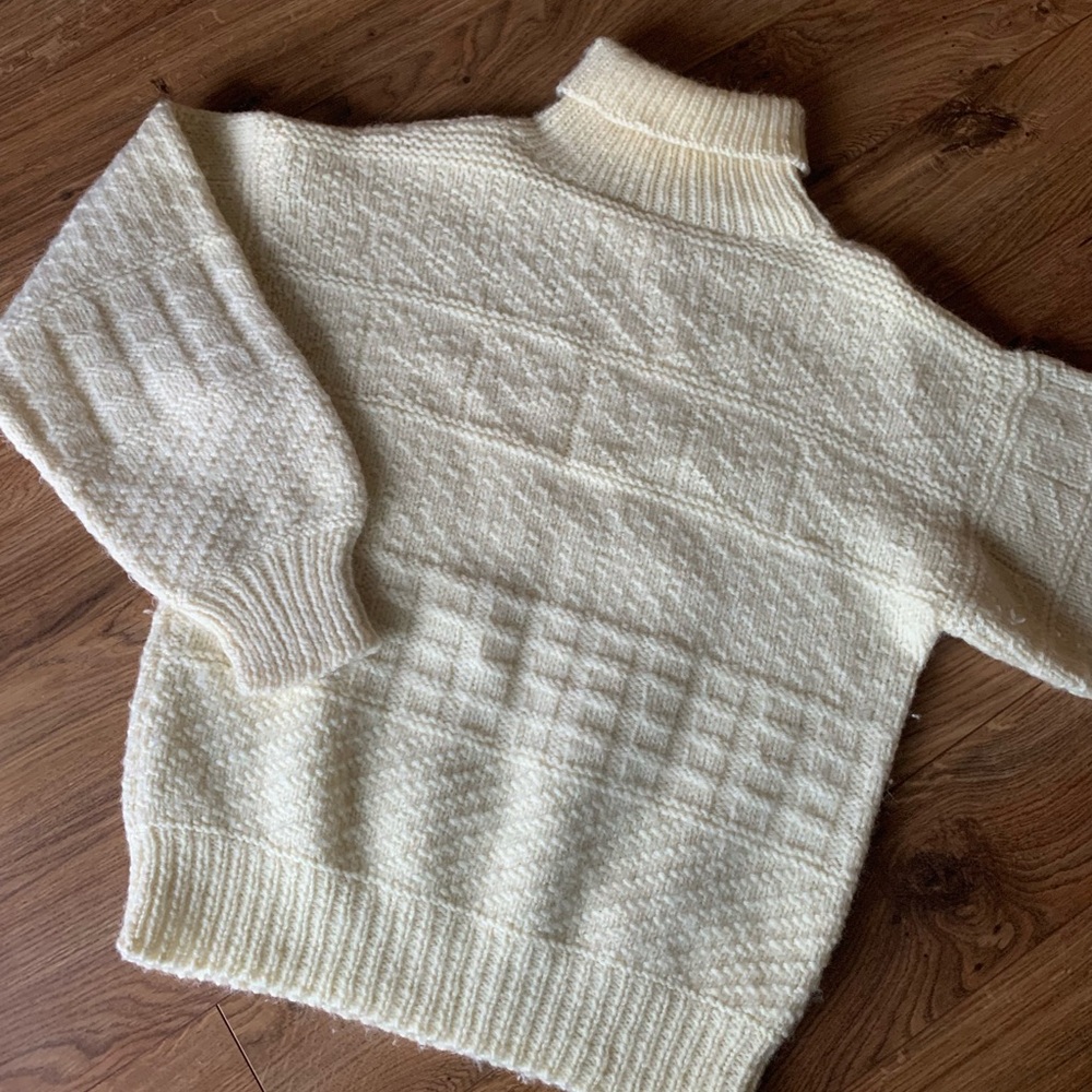 Cozy Cream Turtleneck Sweater handmade